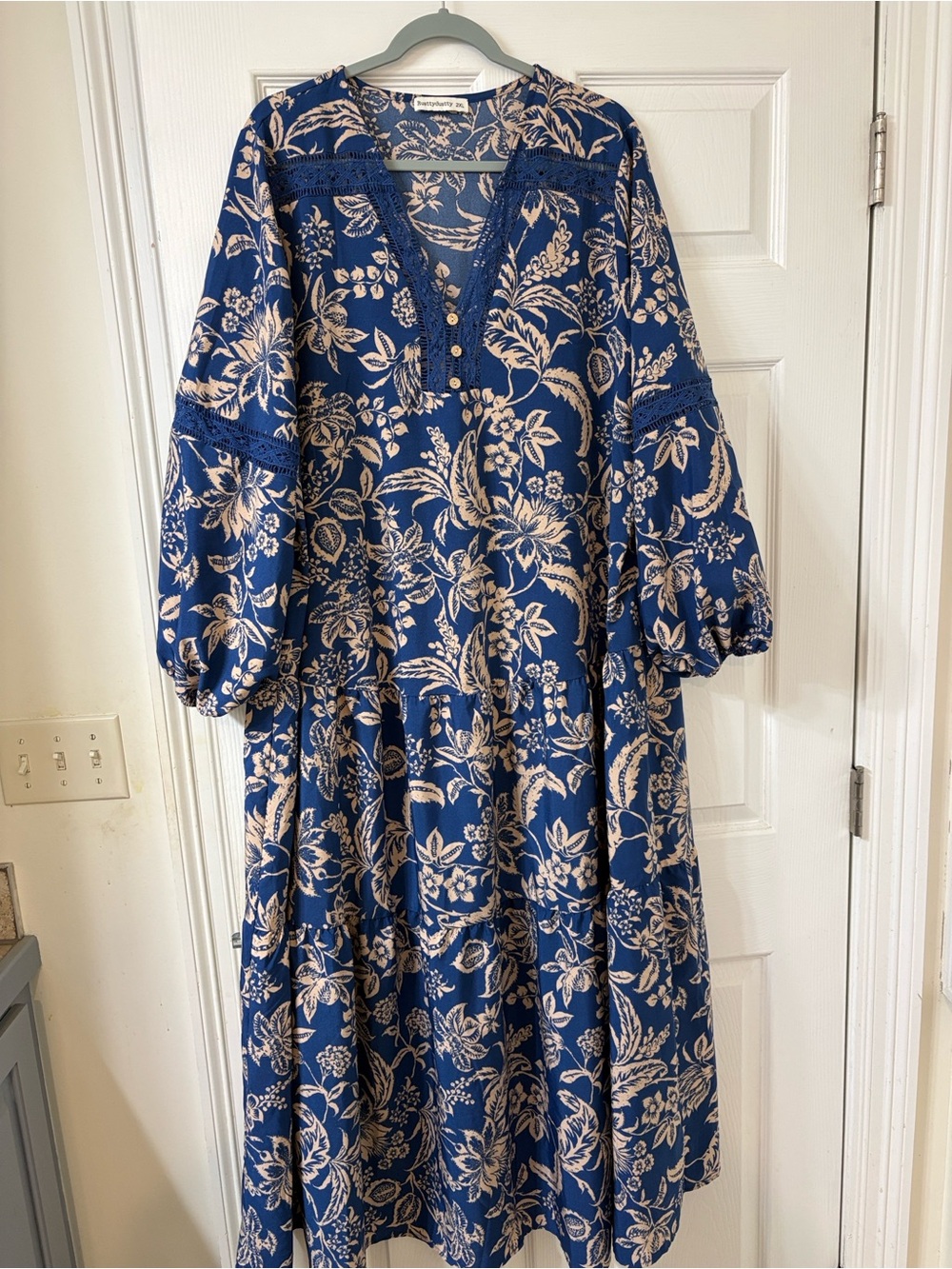 Blue Floral Button-Front Maxi Dress by Sanctuary